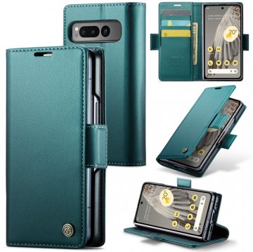 CaseMe Samsung Galaxy Z Fold 5 Wallet RFID Blocking Magnetic Buckle Case Green