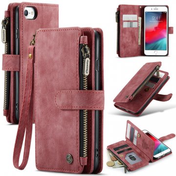 CaseMe iPhone 7/8/SE 2020 Wallet Kickstand Retro Case Red