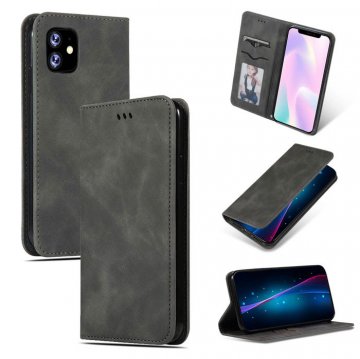 iPhone 11 Magnetic Flip Wallet Stand Shockproof Case Gray