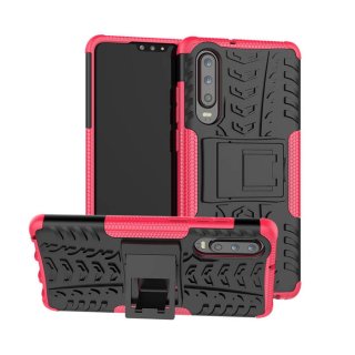 Huawei P30 Hybrid Rugged PC + TPU Kickstand Case Rose