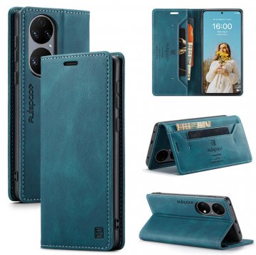 Autspace Huawei P50 Wallet Kickstand Case Blue