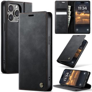 CaseMe iPhone 13 Pro Magnetic Wallet Case with RFID Blocking Black