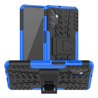 Samsung Galaxy A32 5G Hybrid Rugged PC + TPU Kickstand Case Blue