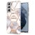 Samsung Galaxy S21 FE Flower Pattern Marble Electroplating TPU Case Crown