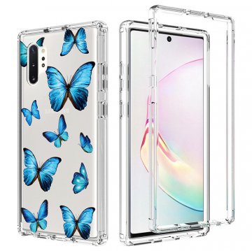 Samsung Galaxy Note 10 Plus Clear Bumper TPU Blue Butterfly Case