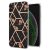 iPhone X/XS Flower Pattern Marble Electroplating TPU Case Black