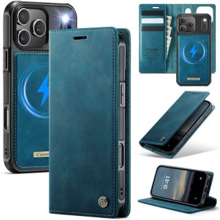 CaseMe iPhone 17 Pro 2-in-1 Magnetic Wallet Case – Wireless Charging & RFID Blocking Blue