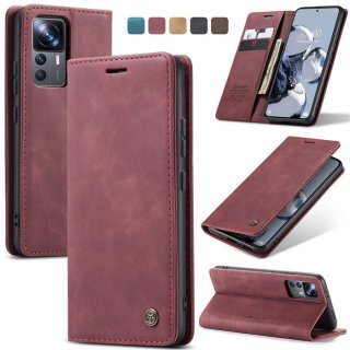 CaseMe Xiaomi 12T/12T Pro Wallet Kickstand Magnetic Case Red