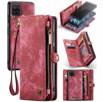 CaseMe Samsung Galaxy A12 5G Wallet Case with Wrist Strap Red