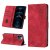 Skin-friendly iPhone 12 Pro Max Wallet Stand Case with Wrist Strap Red