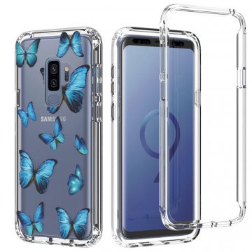 Samsung Galaxy S9 Plus Clear Bumper TPU Blue Butterfly Case