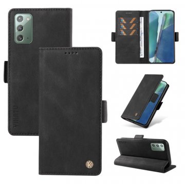 YIKATU Samsung Galaxy Note 20 Skin-touch Wallet Kickstand Case Black