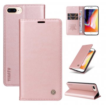 YIKATU iPhone 7 Plus/8 Plus Wallet Kickstand Magnetic Case Rose Gold