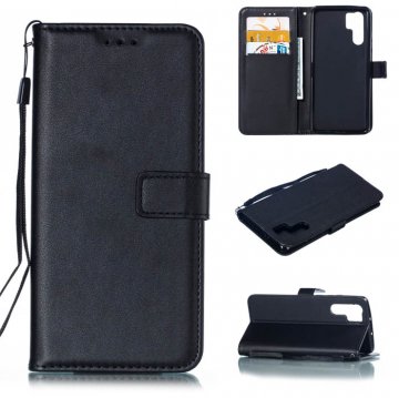 Huawei P30 Pro Wallet Kickstand Magnetic Leather Case Black