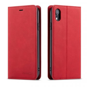 Forwenw iPhone XR Wallet Kickstand Magnetic Case Red