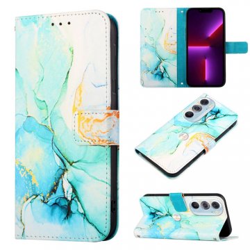 Marble Pattern Motorola Edge X30 Wallet Stand Case Green