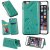 iPhone 6 Plus/6s Plus Bee and Cat Embossing Card Slots Stand Cover Green