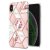 iPhone XS Max Flower Pattern Marble Electroplating TPU Case Pink