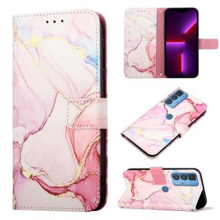 Marble Pattern Motorola Edge 20 Pro Wallet Case Rose Gold