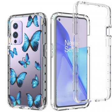 OnePlus 9 Clear Bumper TPU Blue Butterfly Case