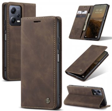 CaseMe Xiaomi POCO X5 5G Wallet Magnetic Suede Leather Case Coffee