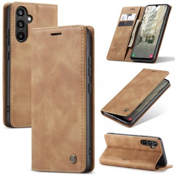 CaseMe Samsung Galaxy A34 5G Wallet Suede Leather Case Brown