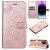Embossed Butterfly Wallet Kickstand Magnetic Phone Case Rose Gold