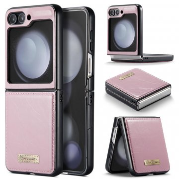 CaseMe Samsung Galaxy Z Flip5 Retro PU Leather Case Pink