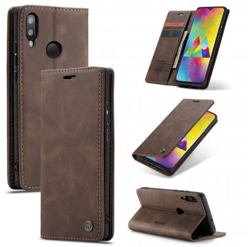 CaseMe Samsung Galaxy M20 Wallet Kickstand Magnetic Case Coffee