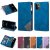 iPhone 12 Color Splicing Lines Wallet Stand Case Blue