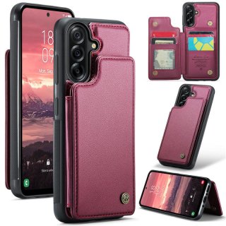 CaseMe Samsung Galaxy A56 5G RFID Blocking Card Holder Kickstand Case Red