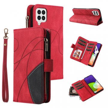 Samsung Galaxy A22 4G Zipper Wallet Magnetic Stand Case Red
