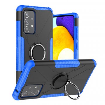 Samsung Galaxy A52 Hybrid Rugged Ring Kickstand Case Blue