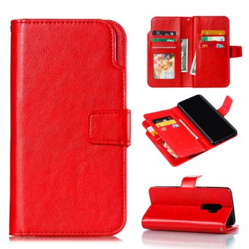 Samsung Galaxy S9 Plus Wallet Stand Leather Case Red