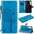Motorola Edge Embossed Tree Cat Butterfly Wallet Stand Case Blue