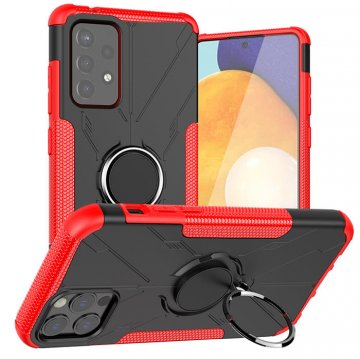 Samsung Galaxy A72 Hybrid Rugged Ring Kickstand Case Red