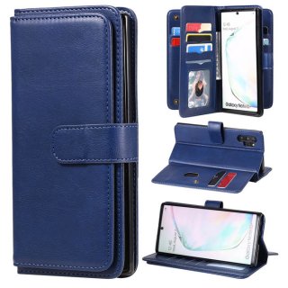 Samsung Galaxy Note 10 Plus Multi-function 10 Card Slots Wallet Case Dark Blue