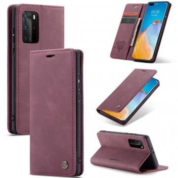 CaseMe Huawei P40 Pro Wallet Kickstand Magnetic Flip Case Red