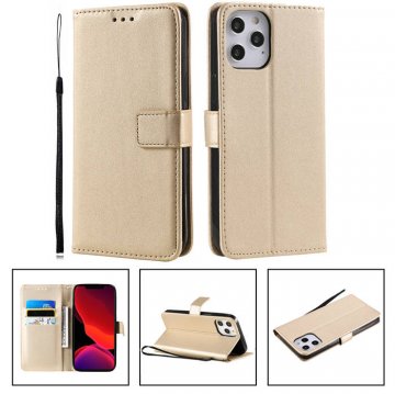 iPhone 12/12 Pro Wallet Kickstand Magnetic PU Leather Case Gold