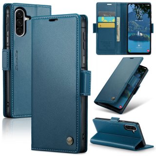 CaseMe Samsung Galaxy A17 Wallet RFID Blocking Magnetic Buckle Case Blue