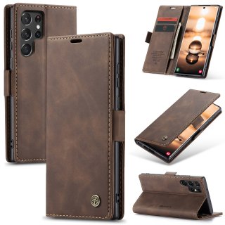 CaseMe Samsung Galaxy S22 Ultra Wallet Magnetic Case Coffee