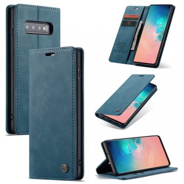 CaseMe Samsung Galaxy S10 Wallet Magnetic Leather Case Blue