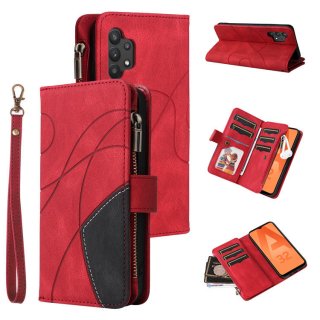 Samsung Galaxy A32 4G Zipper Wallet Magnetic Stand Case Red