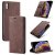 CaseMe iPhone XS Retro Wallet Kickstand Magnetic Flip Case Coffee