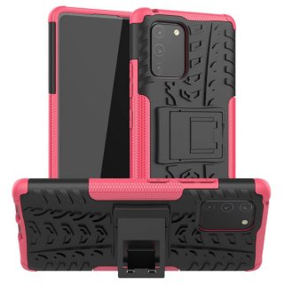 Samsung Galaxy A91/S10 Lite Hybrid Rugged PC + TPU Kickstand Case Rose