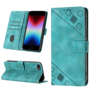 Skin-friendly iPhone 7/8/SE 2020/SE 2022 Wallet Stand Case with Wrist Strap Green