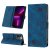 Skin-friendly iPhone 13 Pro Wallet Stand Case with Wrist Strap Blue