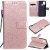 Samsung Galaxy A21S Embossed Sunflower Wallet Stand Case Rose Gold