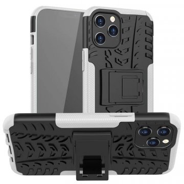 iPhone 12/12 Pro Hybrid Rugged PC + TPU Kickstand Case White