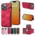 Card Holder Kickstand Magnetic PU Leather Phone Case Red